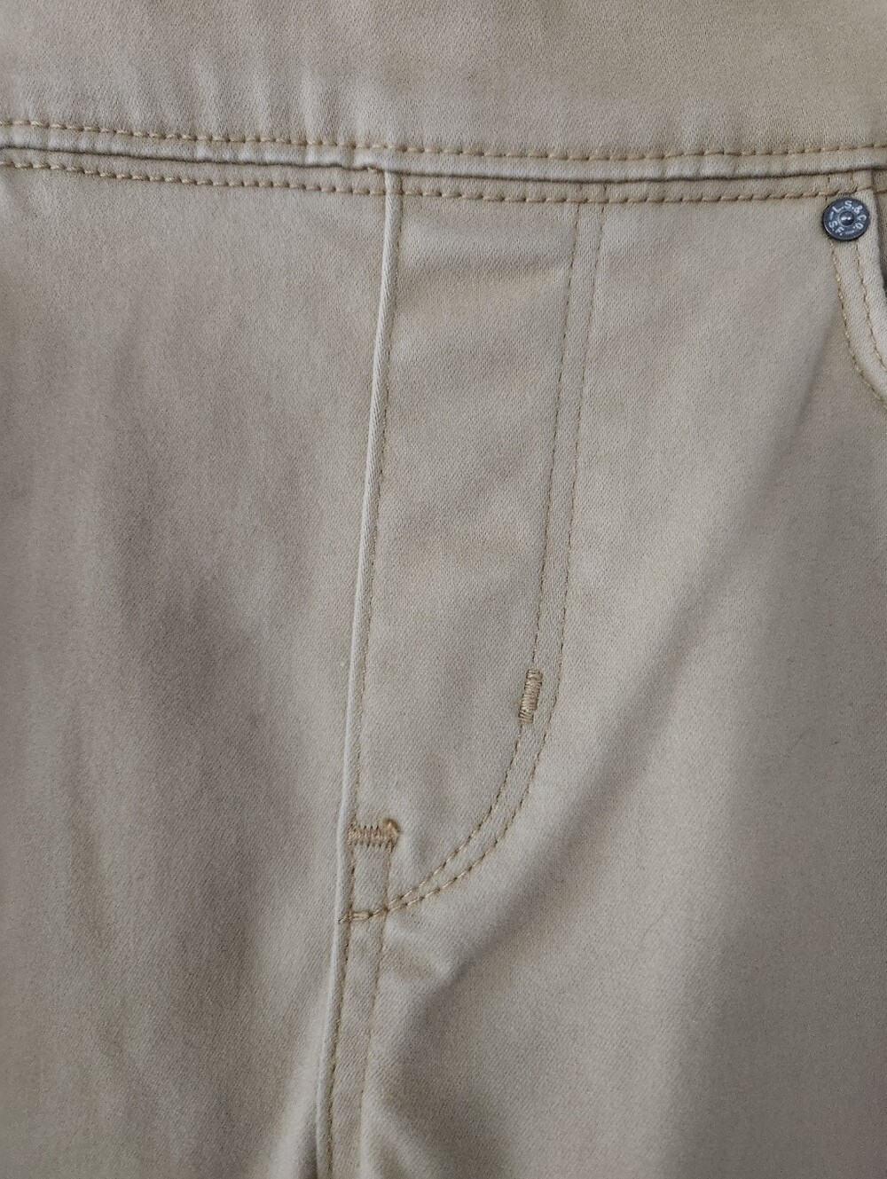 Levi Strauss Signature Pull-on Skinny Stretch Pants Cream Pockets Faux Zip Sz 12 - Picture 6 of 16